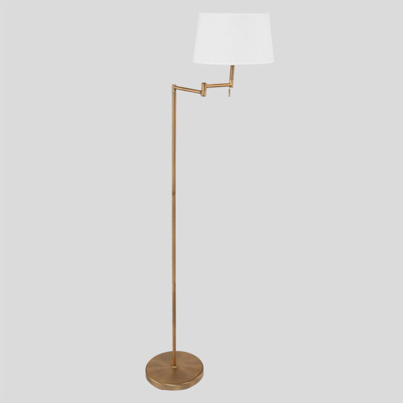 Lámpara de pie clásica de bronce con pantalla de lino Mexlite Bella - Imagen 16