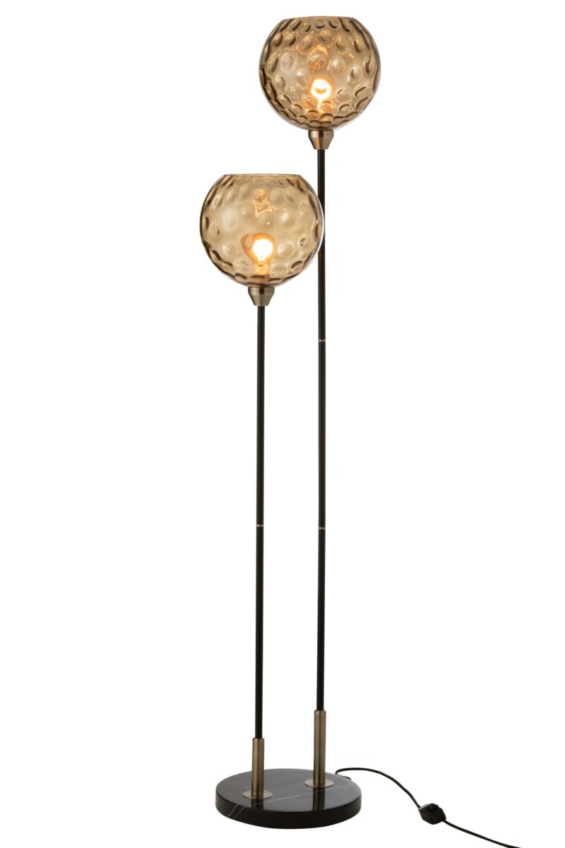 Lámpara de pie clásica negra con dos luces Jolipa Bollie - Imagen 6
