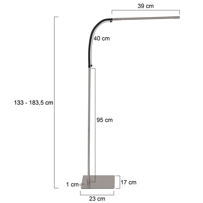 Lámpara de pie minimalista flexible de acero Mexlite Serpent - Imagen 7