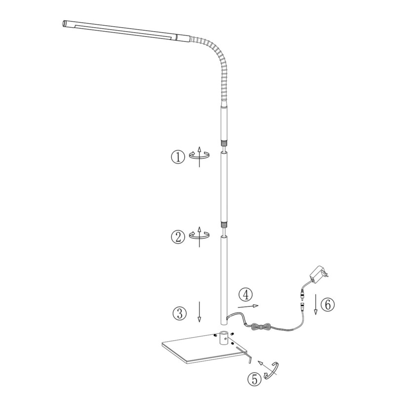 Lámpara de pie minimalista flexible de acero Mexlite Serpent - Imagen 9
