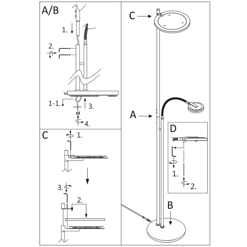Lámpara de pie con brazo flexible Steinhauer Turound - Imagen 10