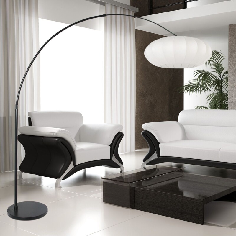 lampara-de-pie-curva-en-negro-con-tulipa-blanca-steinhauer-sparkled-light-blanco-y-negro-3807zw-3
