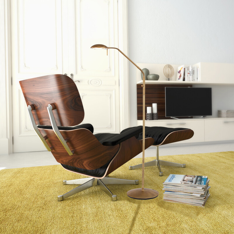 Lámpara de pie de lectura de bronce con brazo flexible Mexlite Biron - Imagen 3