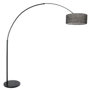 lampara-de-pie-gris-steinhauer-sparkled-light-acero-y-transparente-9834zw