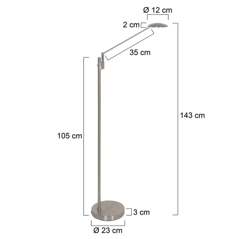 Lámpara de pie LED Steinhauer Daphne acero - Imagen 7