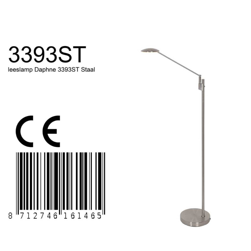 Lámpara de pie LED Steinhauer Daphne acero - Imagen 8