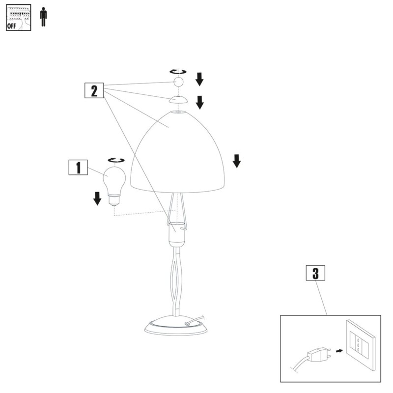 Lámpara de mesa de acero con pantalla de vidrio opalino torcido Steinhauer Capri - Imagen 10