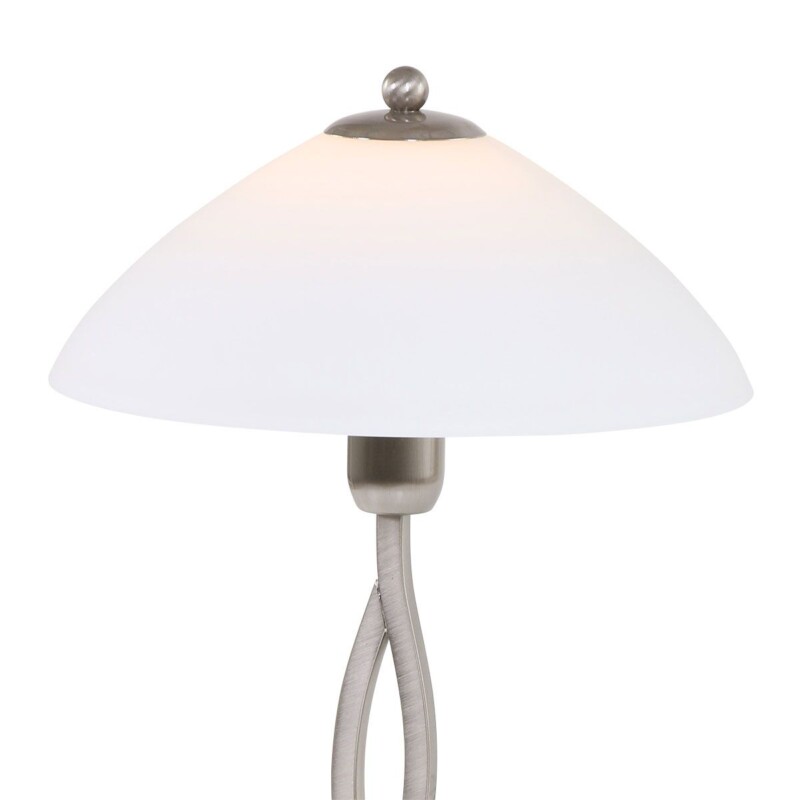 Lámpara de mesa de acero con pantalla de vidrio opalino torcido Steinhauer Capri - Imagen 14