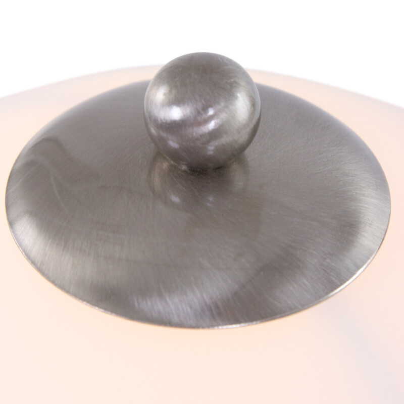 Lámpara de mesa de acero con pantalla de vidrio opalino torcido Steinhauer Capri - Imagen 5