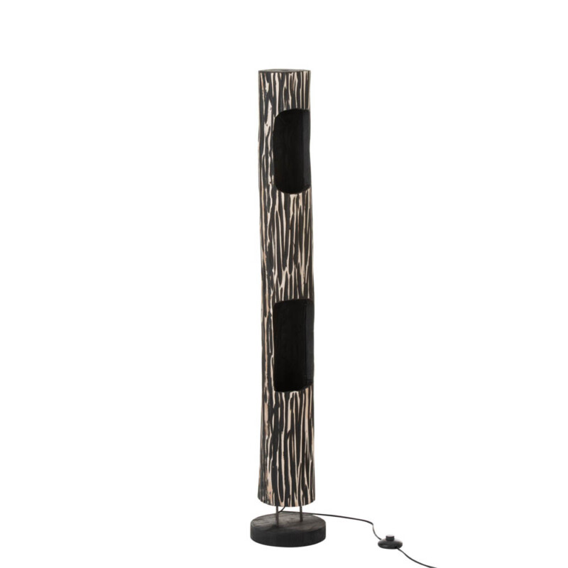 Lámpara de pie moderna de madera negra Jolipa Trunk - Imagen 2