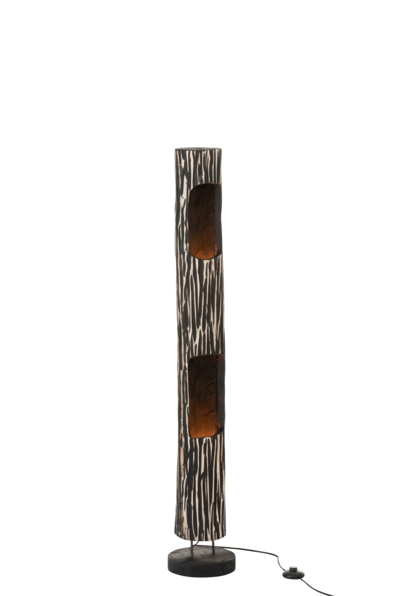 Lámpara de pie moderna de madera negra Jolipa Trunk - Imagen 4