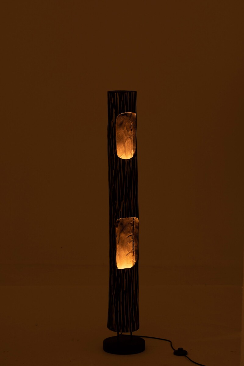 Lámpara de pie moderna de madera negra Jolipa Trunk - Imagen 5
