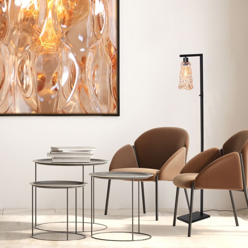 lampara-de-pie-moderna-de-vidrio-ambar-steinhauer-vidrio-amber-y-negro-3838zw-3