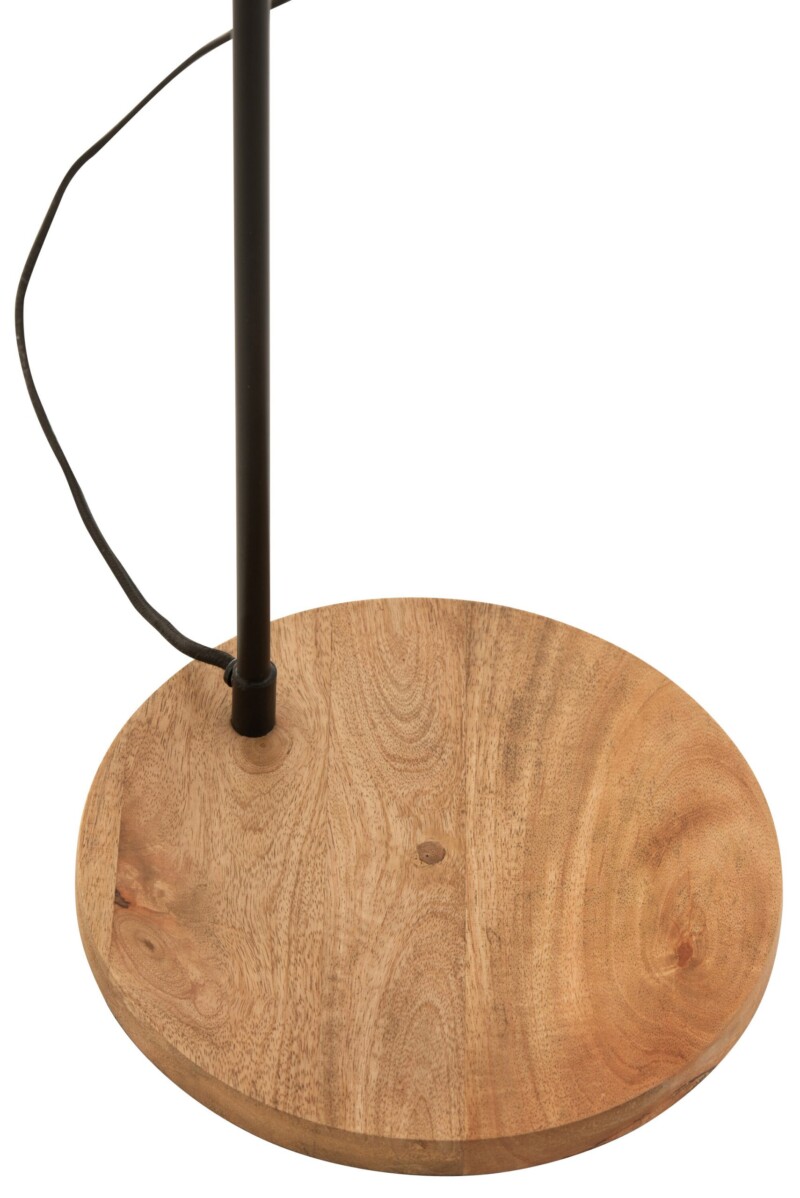 Lámpara de pie moderna negra con madera Jolipa Evy - Imagen 6