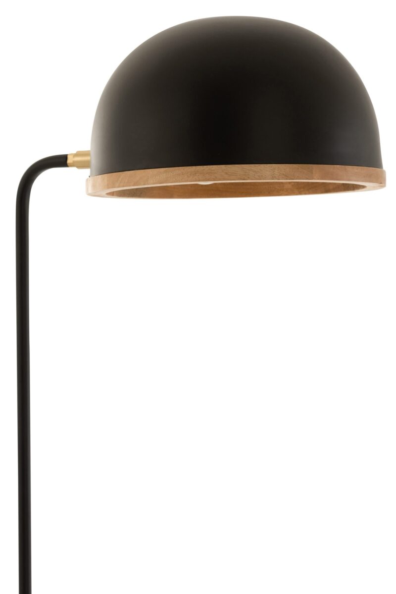 Lámpara de pie moderna negra con madera Jolipa Evy - Imagen 7