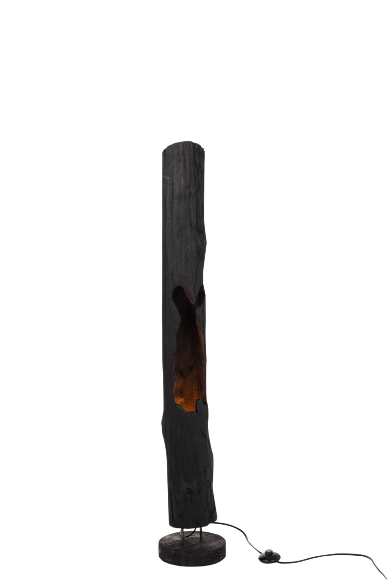 Lámpara de pie moderna negra de madera Jolipa Paulownia - Imagen 3