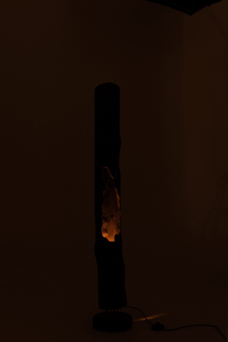 Lámpara de pie moderna negra de madera Jolipa Paulownia - Imagen 4