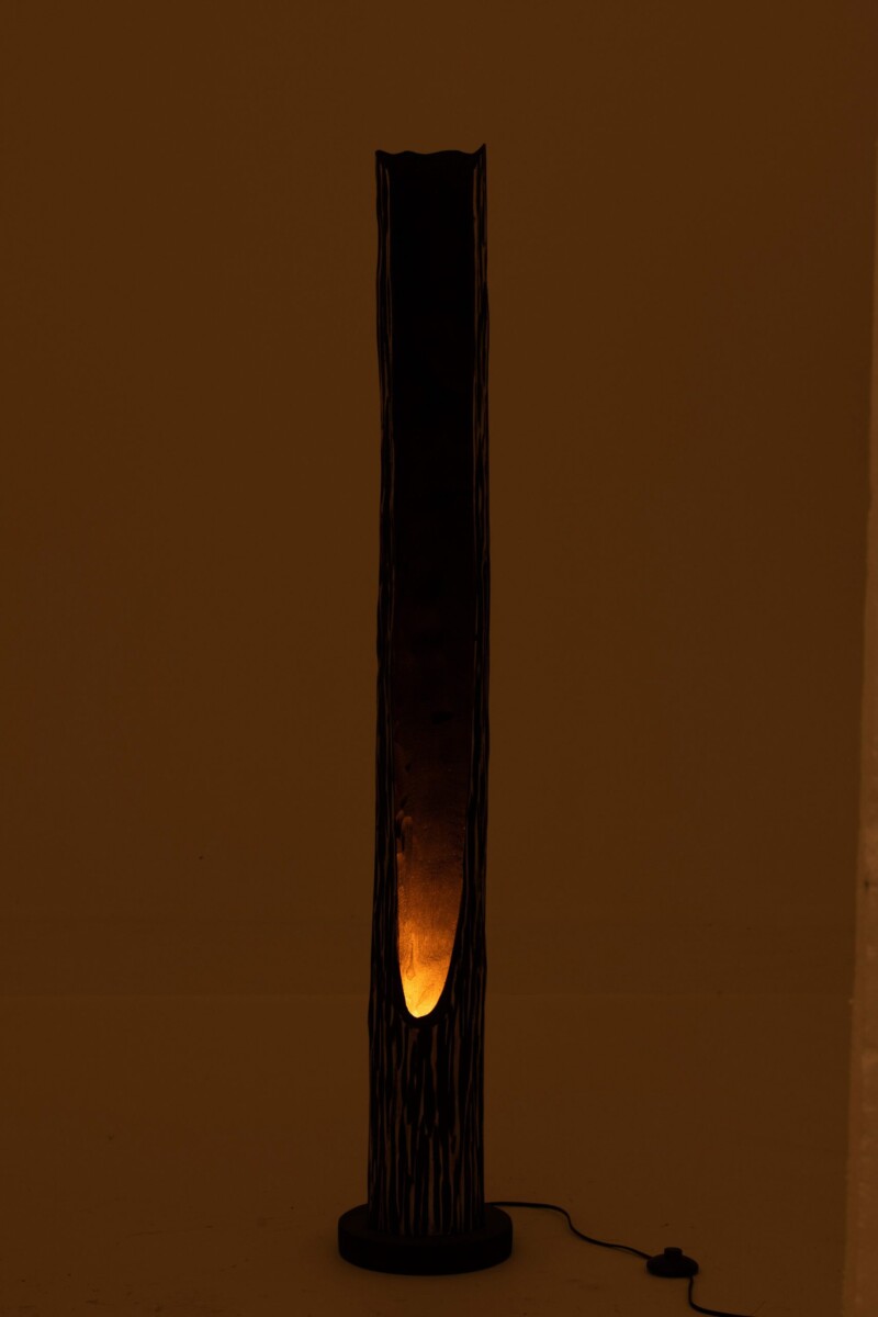 Lámpara de pie moderna negra de madera Jolipa Trunk - Imagen 4