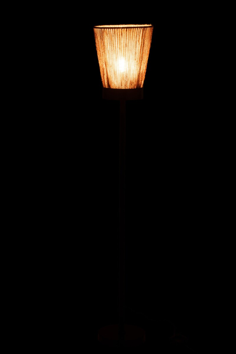 Lámpara de pie natural negra con beige Jolipa Luna - Imagen 4