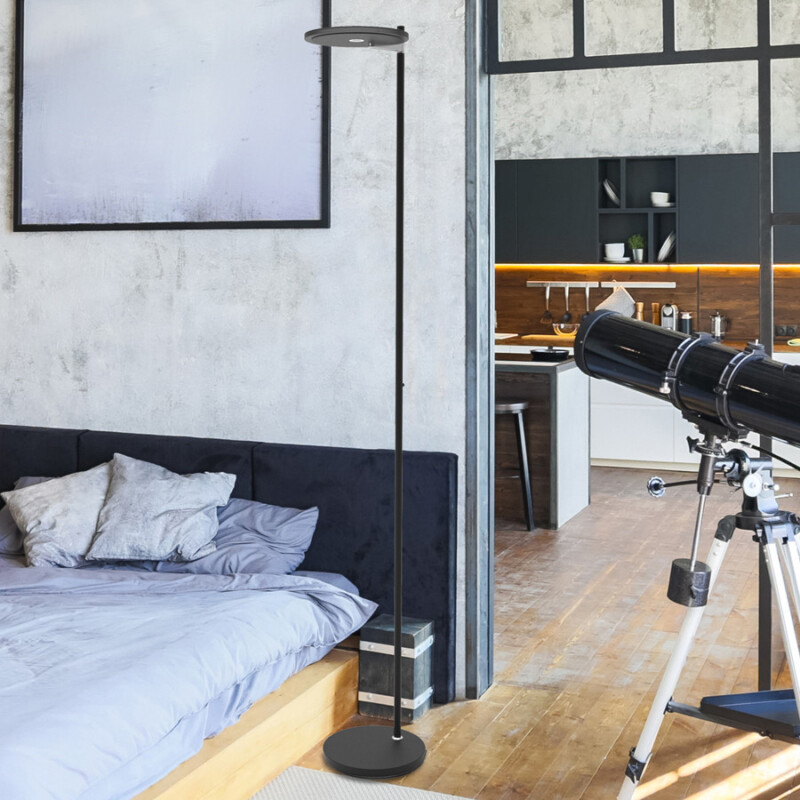 Lámpara de pie negra con luz superior Steinhauer Turound - Imagen 3
