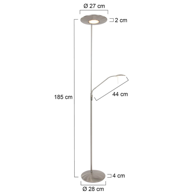 Lámpara de pie para lectura ajustable Steinhauer Zentih acero - Imagen 8