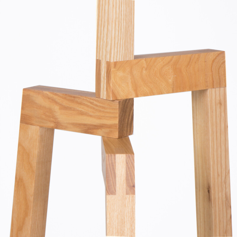 Lámpara de pie escandinava trípode de madera beige Mexlite Sabi - Imagen 5
