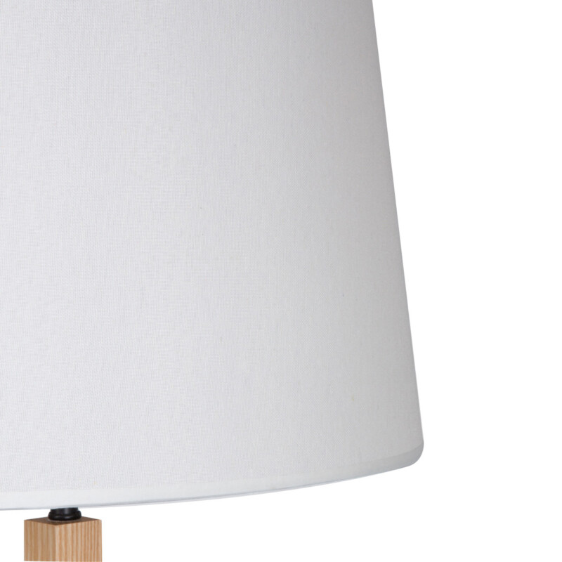 Lámpara de pie escandinava trípode de madera beige Mexlite Sabi - Imagen 6