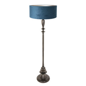 lampara-de-pie-vintage-azul-con-pie-negro-steinhauer-bois-negroantiguo-y-azul-3781zw