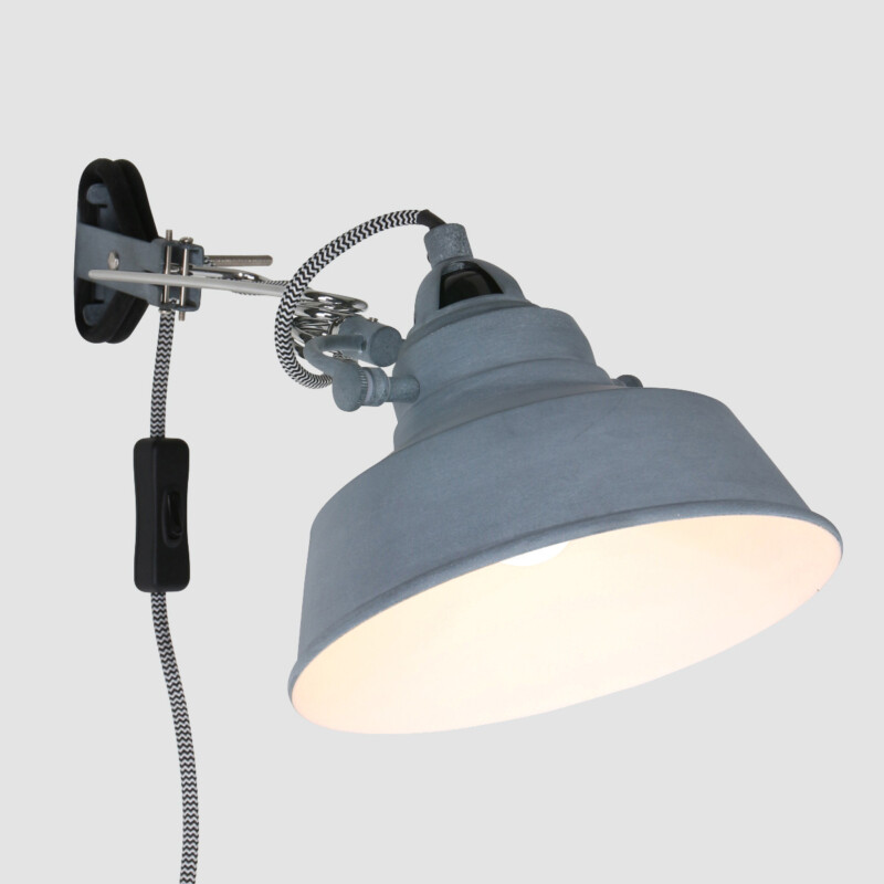 Aplique de pared de metal gris industrial Mexlite Nove - Imagen 11