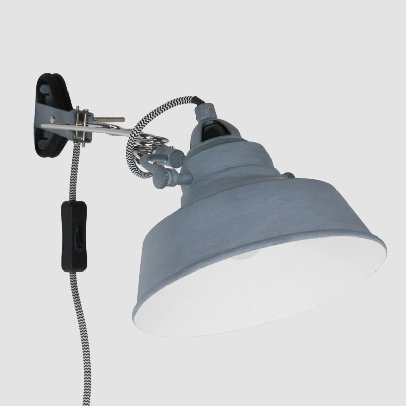 Aplique de pared de metal gris industrial Mexlite Nove - Imagen 12
