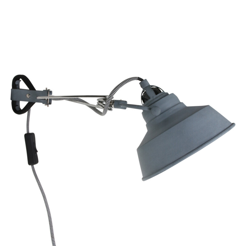 Aplique de pared de metal gris industrial Mexlite Nove - Imagen 2