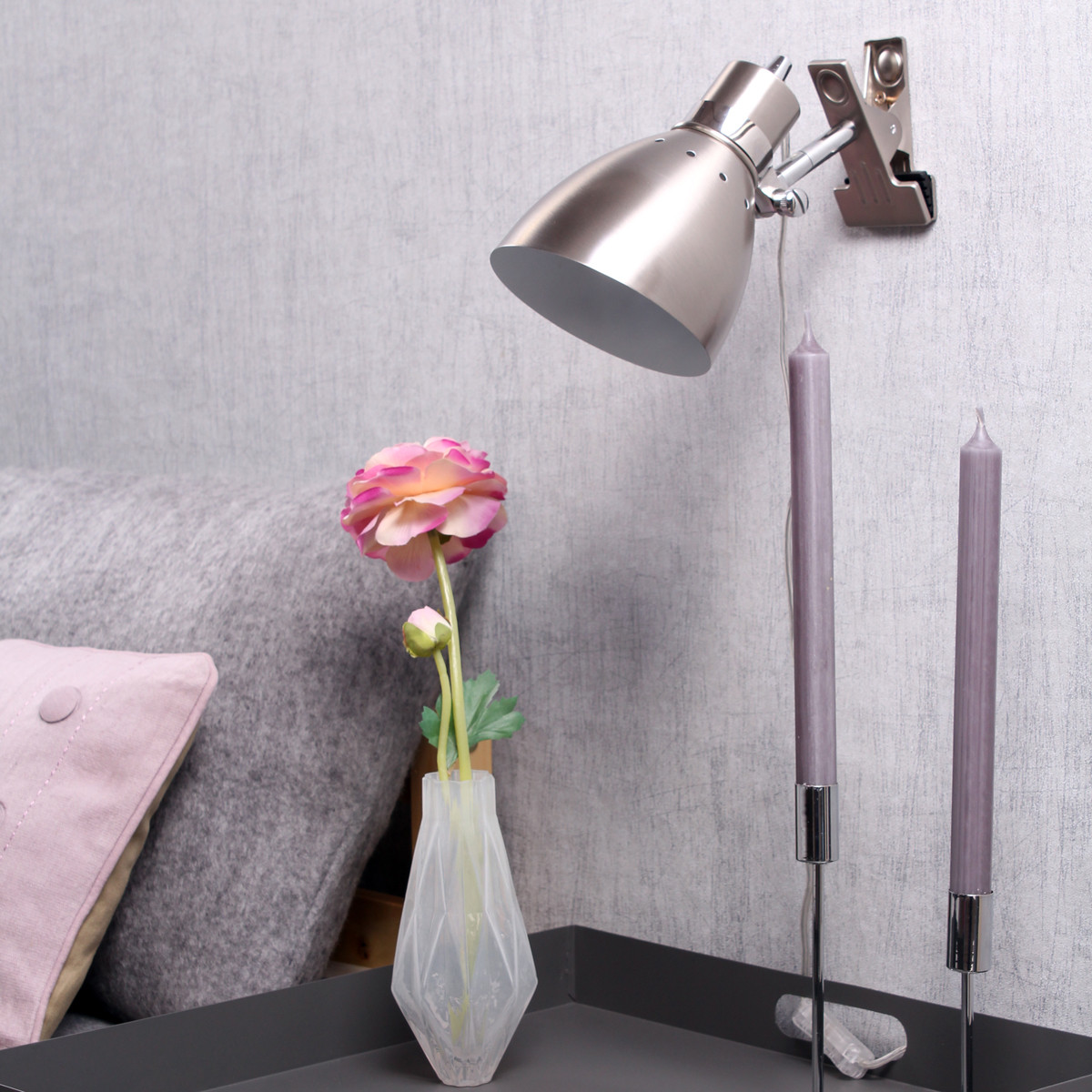 Lámpara de pared industrial de acero con foco ajustable Steinhauer Spring