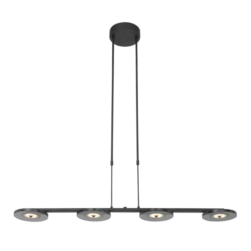 lampara-de-placa-led steinhauer-turound-vidrio-ahumado-y-negro-3512zw