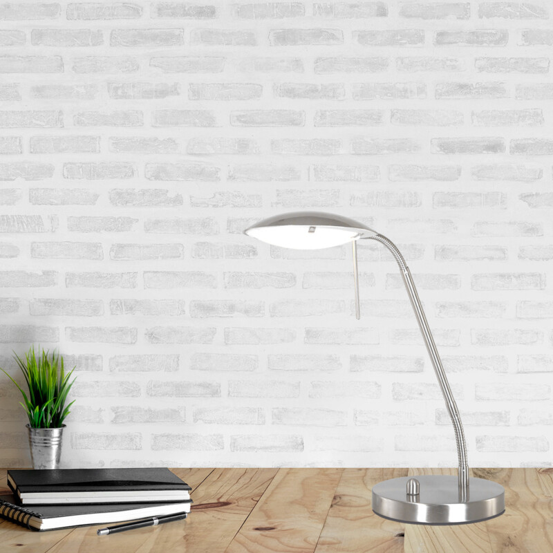 Lámpara de mesa de vidrio y acero moderna Mexlite Eloi - Imagen 3