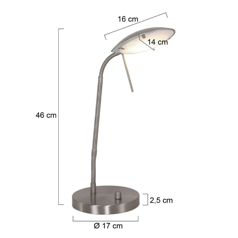 Lámpara de mesa de vidrio y acero moderna Mexlite Eloi - Imagen 7