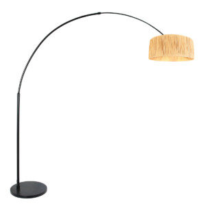 lampara-de-suelo-curva-ajustable-en-negro-con-tulipa-etnica-steinhauer-sparkled-light-naturel-y-negro-3789zw-2