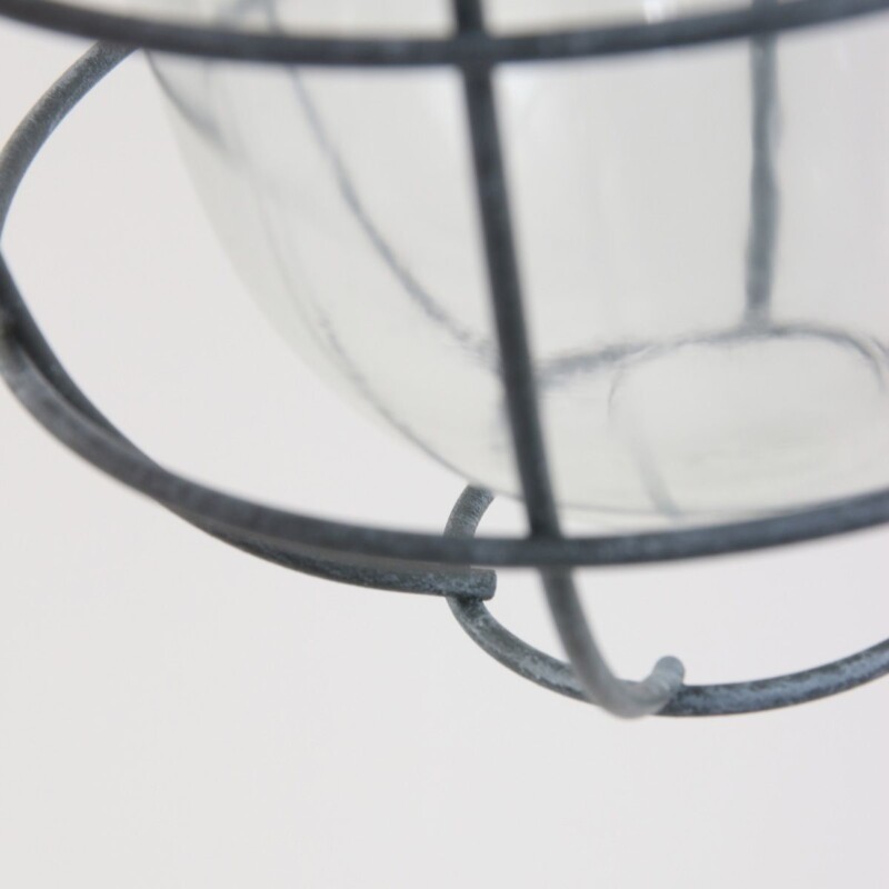 Lámpara colgante industrial de vidrio y metal gris Mexlite Ebbe - Imagen 10