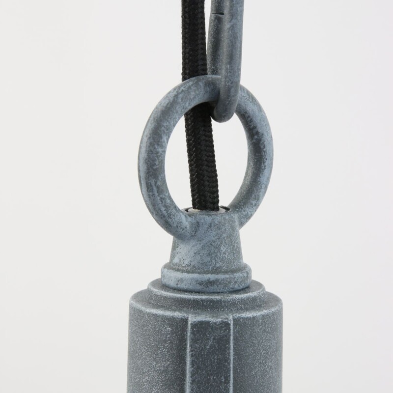 Lámpara colgante industrial de vidrio y metal gris Mexlite Ebbe - Imagen 12
