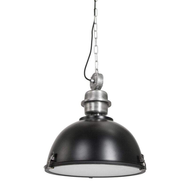Lámpara colgante de metal/cristal negro áspero en forma de cúpula Steinhauer Bikkel - Imagen 13