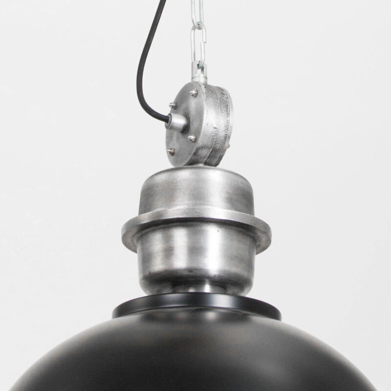 Lámpara colgante de metal/cristal negro áspero en forma de cúpula Steinhauer Bikkel - Imagen 6