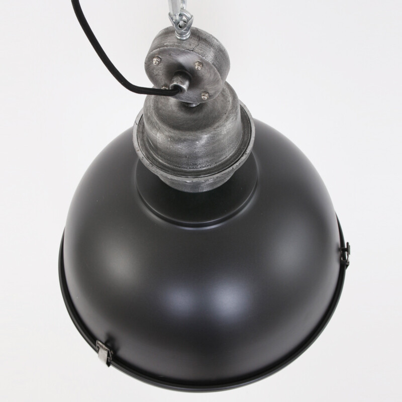 Lámpara colgante de metal/cristal negro áspero en forma de cúpula Steinhauer Bikkel - Imagen 7