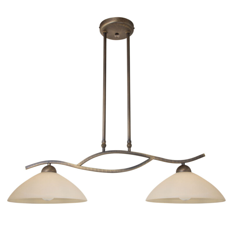 Lámpara colgante de 2 luces de bronce con vidrio marmolado Steinhauer Capri - Imagen 10
