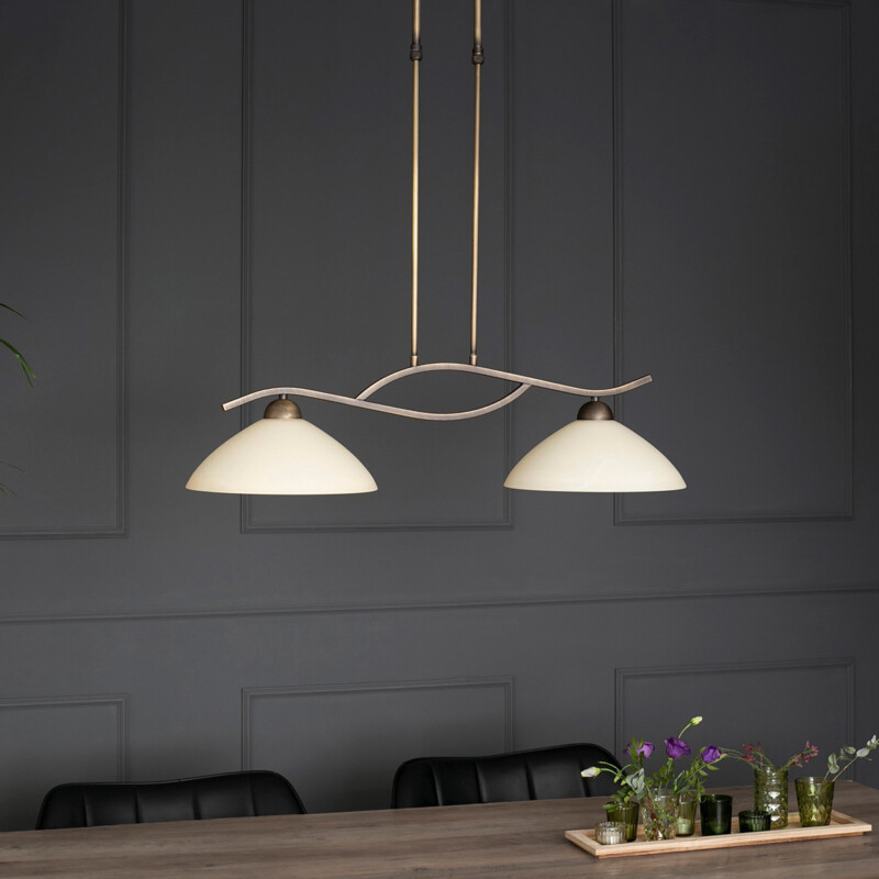 Lámpara colgante de 2 luces de bronce con vidrio marmolado Steinhauer Capri - Imagen 11