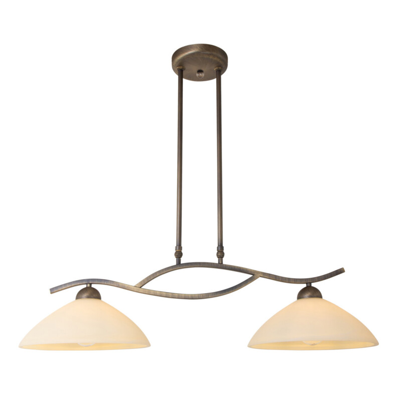Lámpara colgante de 2 luces de bronce con vidrio marmolado Steinhauer Capri - Imagen 2
