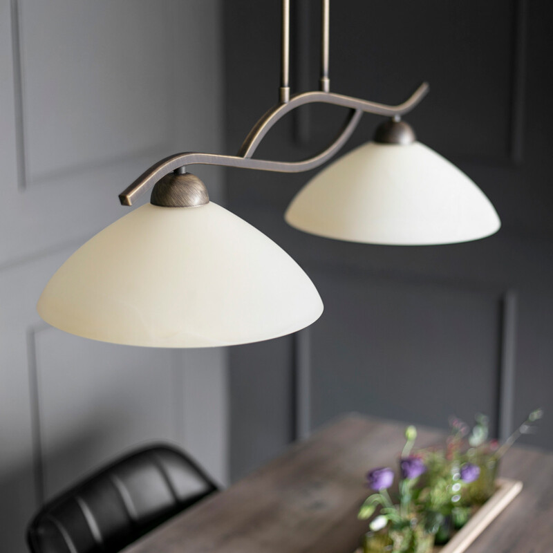 Lámpara colgante de 2 luces de bronce con vidrio marmolado Steinhauer Capri - Imagen 4