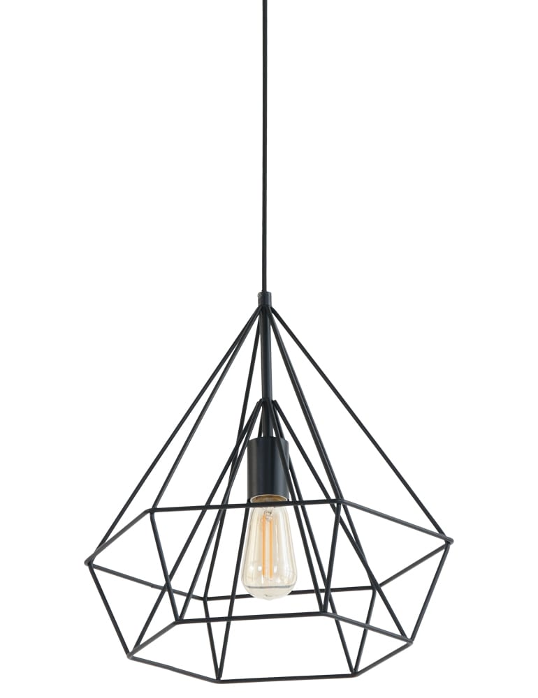 Lámpara de suspensión marco negro de alambre Mexlite Jenno - Imagen 3