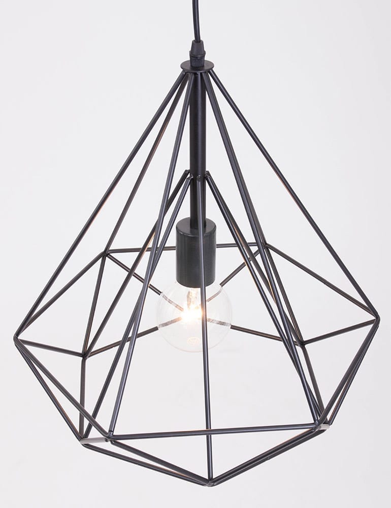 Lámpara de suspensión marco negro de alambre Mexlite Jenno - Imagen 4