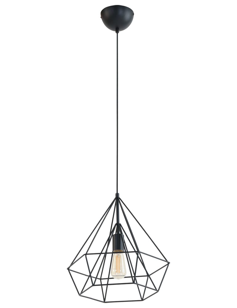 Lámpara de suspensión marco negro de alambre Mexlite Jenno - Imagen 7