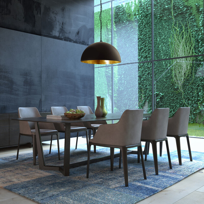 Lámpara colgante industrial de metal negro Steinhauer Semicirkel - Imagen 3