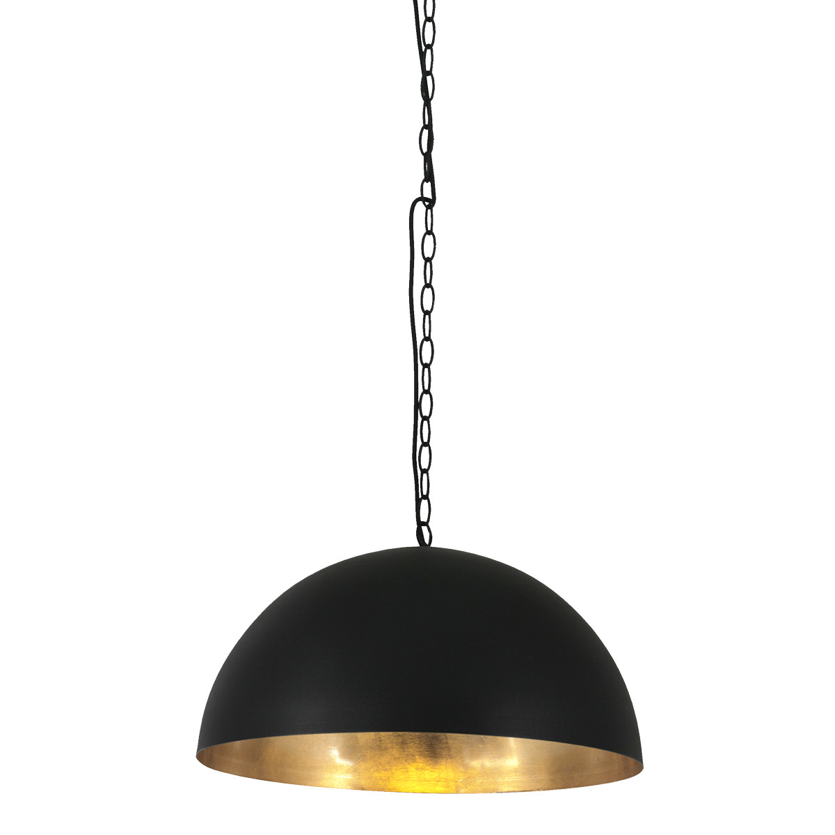 Lámpara colgante industrial de metal negro Steinhauer Semicirkel
